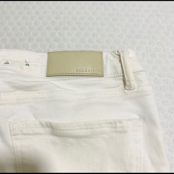 👀 All Saints - White Biker Skinny Jeans - Picture 6 of 6